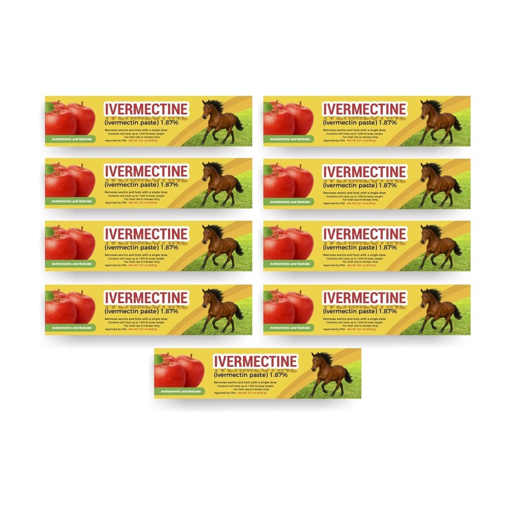 Horse Paste Gel 1.87% – Apple Flavored Oral Syringes – 6.08g Each – Adjustable Weight Markings – for Equine Use (9)