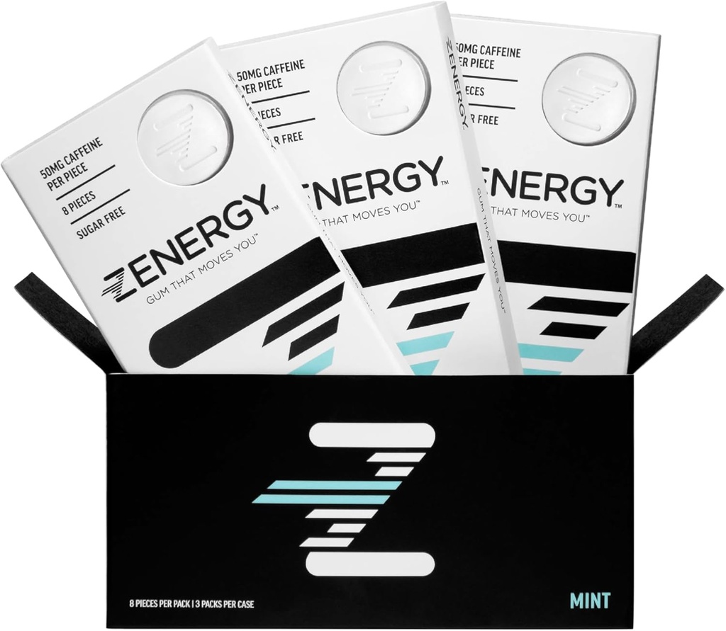 ZENERGY Energy Gum - Mint Flavor 50mg καφεΐνη + 35% B6 και 45% B12 Βιταμίνη 