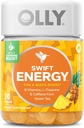 OLLY Swift Energy Gummy, Καφεΐνη από Πράσινο Τσάι, Βιταμίνες Β, L Theanine, Ενηλίκων Chewable Συμπλήρωμα, Ανανάς, 10 Ημέρα προσφοράς - 30 Count