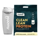 Nuzest Vegan Pea Protein Powder - Clean Lean Protein 100 Servings 20g Protein, Smooth Vanilla Protein Shake Mix + Sports Shaker Bottle 24oz