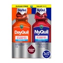 VICKS DayQuil & NyQuil Diabetes Cold & Flu Relief Medicine Co-Pack, Powerful Multi-Symptom Daytime & Nighttime Relief for Cold, Cough, and Flu Symptoms, Sugar & Alcohol Free, 2 x 12 FL OZ Bottles