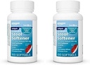   Basic Care Stool Softener Laxative, Docusate Sodium 100 mg, Softgels, for Constipation Relief, 100 Count (Pack of 2)