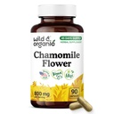Wild & Organic Chamomile Capsules 800 mg - Relaxation & Digestive Support - Herb Chamomile Powder Supplement - Matricaria Recutita Flower - Vegan, No Fillers, Non-GMO - 90 Count