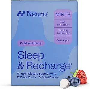 NeuroGum Sleep & Recharge Μελταγουέη Μέντες 1mg Μελατονίνη + Χαμομήλι + Βατόμουρο + Λίπος + Πάθος Λουλούδι 