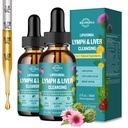 2 Pack Liposomal Lymphatic Drainage Drops, Liver Cleanse Detox & Repair Liquid Supplement with Milk Thistle, Dandelion, Burdock Root - Lymph & Liver Detox, Antioxidant, Natural Flavor 4 Fl Oz