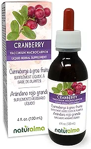 Naturalma Cranberry (Vaccinium macrocarpon or Oxycoccus macrocarpos) Fruit Alcohol-Free Tincture - 4 fl oz Liquid Extract in Drops - Herbal Supplement - Vegan