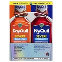 Vicks DayQuil & NyQuil SEVERE Cold & Flu Medicine, Relief for Headache, Fever, Sore Throat, Minor Aches & Pains, Nasal Congestion, Sinus Pressure, Stuffy Nose, and Cough, Co-Pack, 2 x 12 OZ