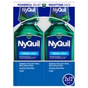 Vick NyQuil Cough Cold and Flu Nighttime Relief, Original Liquid, 2x12 Fl Oz
