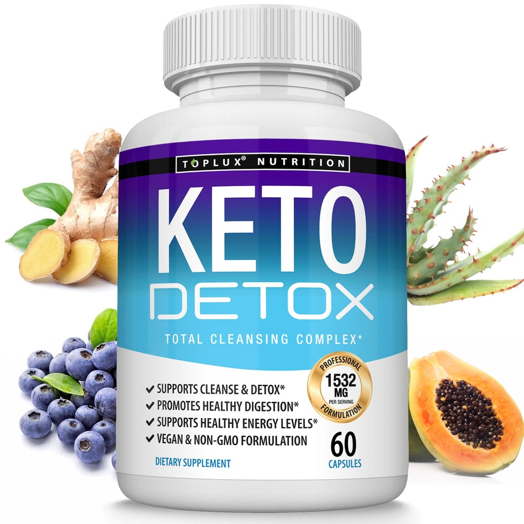 Toplux Keto Detox χάπια Advanced Cleansing Extract – 1532 Mg Φυσικό Acai Colon Cleanser Formula, Flush Toxins & Expers Waste, για άνδρες γυναίκες, 60 κάψουλες, συμπλήρωμα