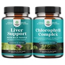 Bundle of Liver Cleanse Detox & Repair - Milk Thistle Dandelion Root Choline Beetroot Artichoke Extract and Chlorophyll Capsules for Cleanse and Detox Support - Internal Deodorant Pills for Body Odor