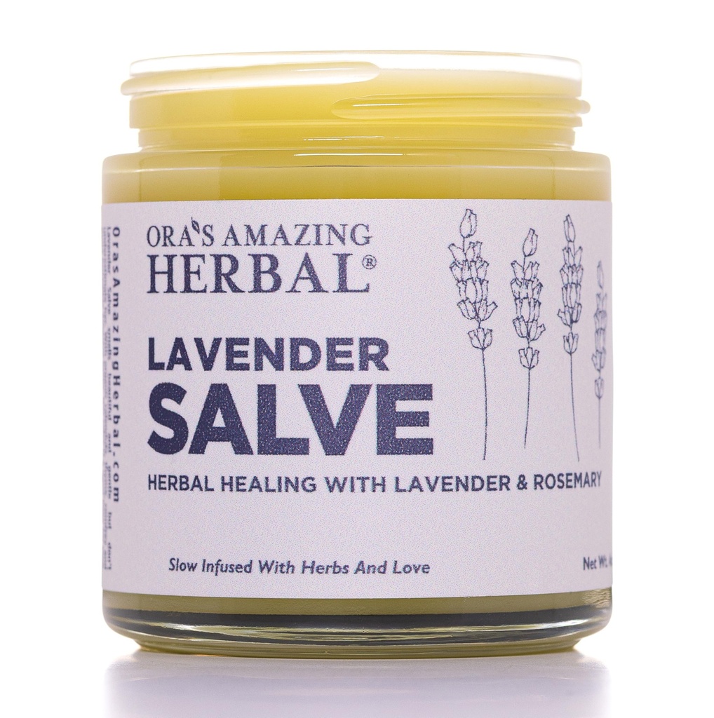 Ora's Amazing Herbal Lavender Salve Ointment, Sleep Balm, Lavender Essential Oil, Aromatherapy for Relaxation Anxiety Relief & Massage, Dry Skin Hand Repair Cream Calendula Coconut Oil, 4 oz