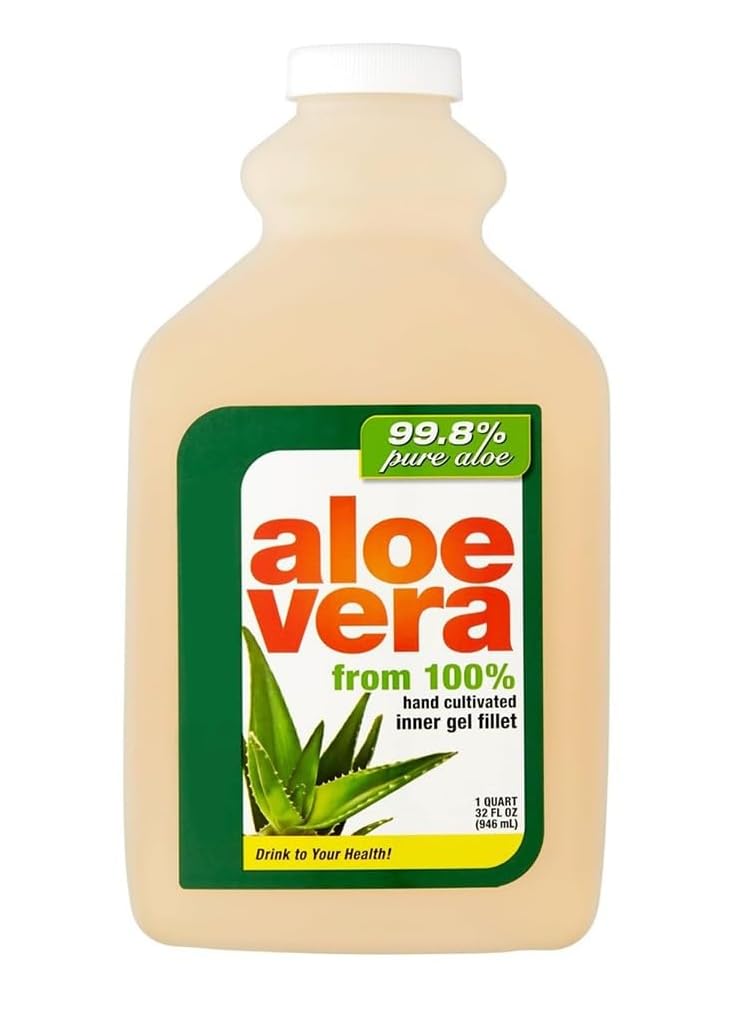 Aloe Vera Juice Drink, 99.8% Pure Aloe, from 100% Hand Cultivated Inner Gel Fillet, 32 Fl Oz