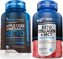 Herbtonics Apple Cider Vinegar Capsules Plus Keto BHB | Fat Burner & Weight Loss Supplement for Women & Men - Keto Gummies with MCT + Collagen | Sugar Free | Anti Aging, Hair Growth & Skin Care