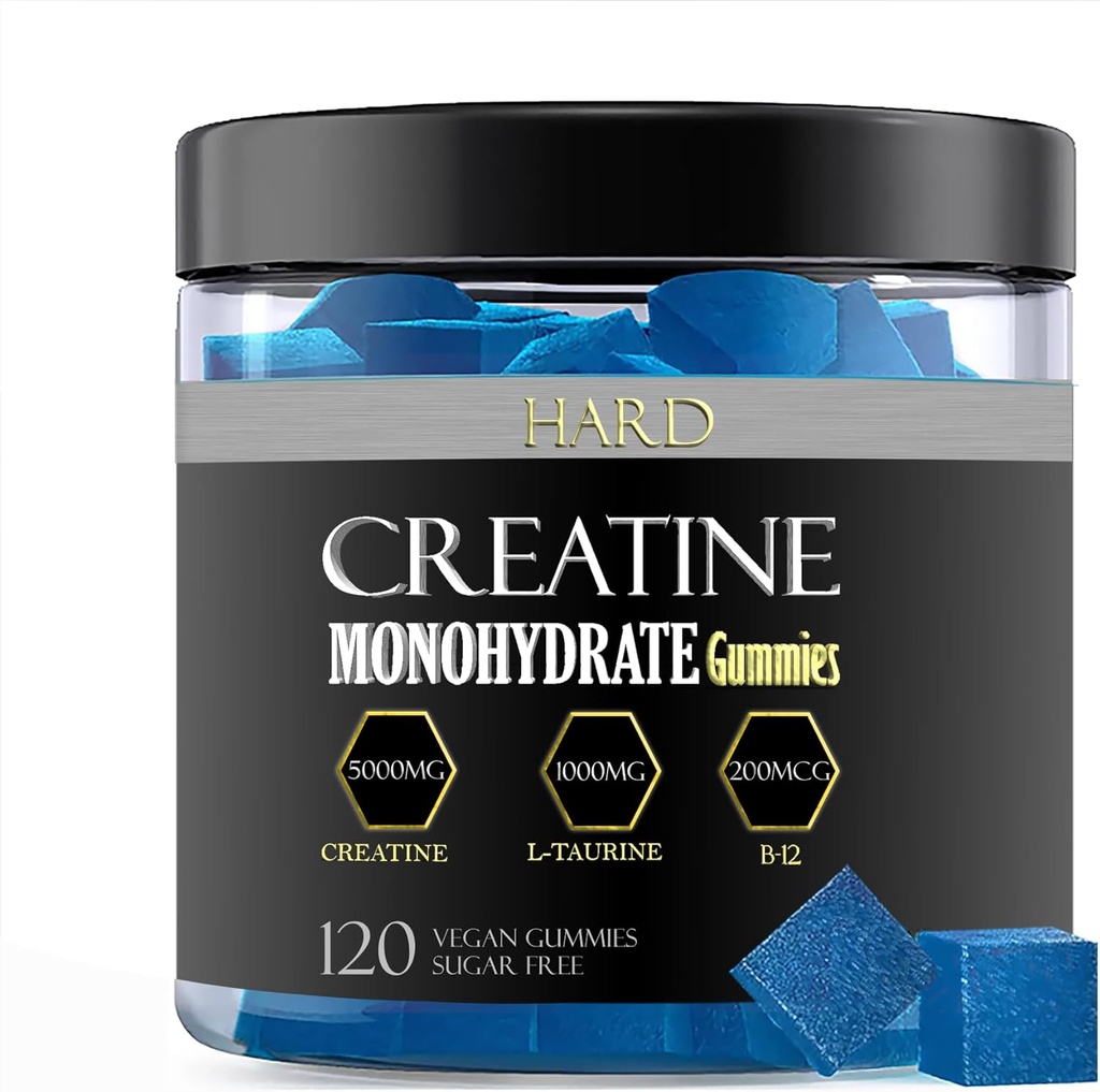 Generic Creatine Monohydrate Gummies-Createine Gummies for Men & Women-Createine Chews-Createine Preworkout-Muscle Growth-Flavored Creatine-Sugar Free-Vegan