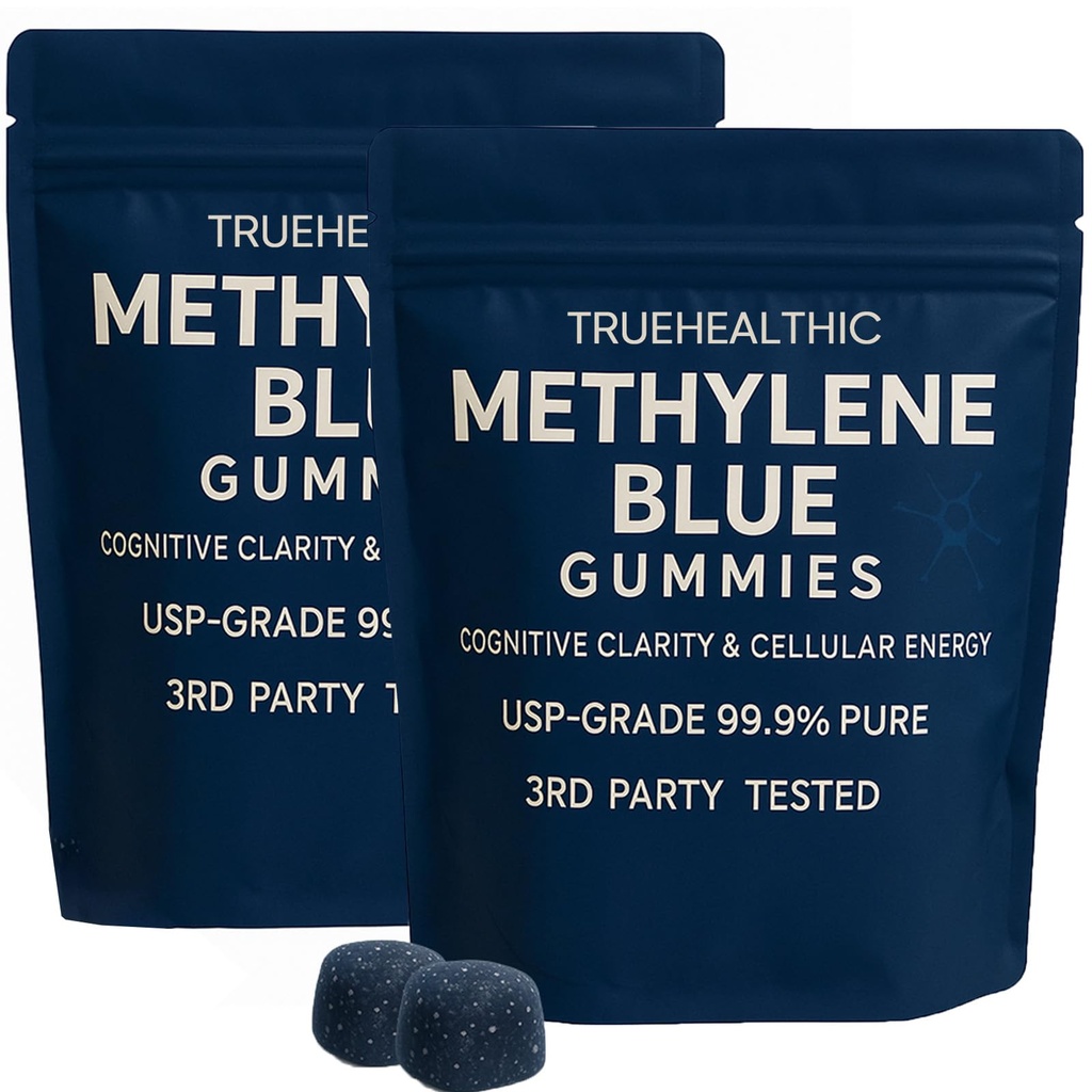Methylene Blue Gummies with 5mg per Gummy, Cognitive Support & Mental Focus, 99.9% Pure, Vegan Non GMO Formula, Clean Ingredient Profile, Easy Gummy Format, 30 Gummies (2)