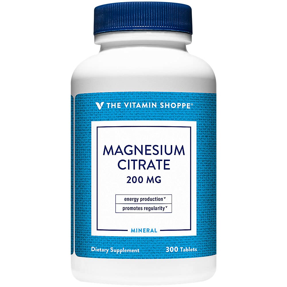 Το Vitamin Shoppe Magnesium Citrate 200mg Tablets - για την αποτελεσματική χαλάρωση των μυών - Υποστηρίζει τα νεύρα, την καρδιά και τη λειτουργία των μυών, ενώ ενισχύει την παραγωγή ενέργειας (300 δισκία)