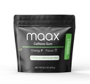 Maax Caffeine Energy Gum | 125mg of caffeine per piece | Spearmint | 125 total pieces per bag