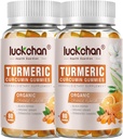 Turmeric and Ginger Gummies (2 Pack) - Κουρκουμίνη με Μαύρο Πιπέρι & Ginger Συμπληρώματα για την Ανοσολογική Υποστήριξη Υγιεινό Δέρμα - Vegan Turmeric Gummies για Ενήλικες - Χωρίς γλουτένη, χαμηλή ζάχαρη