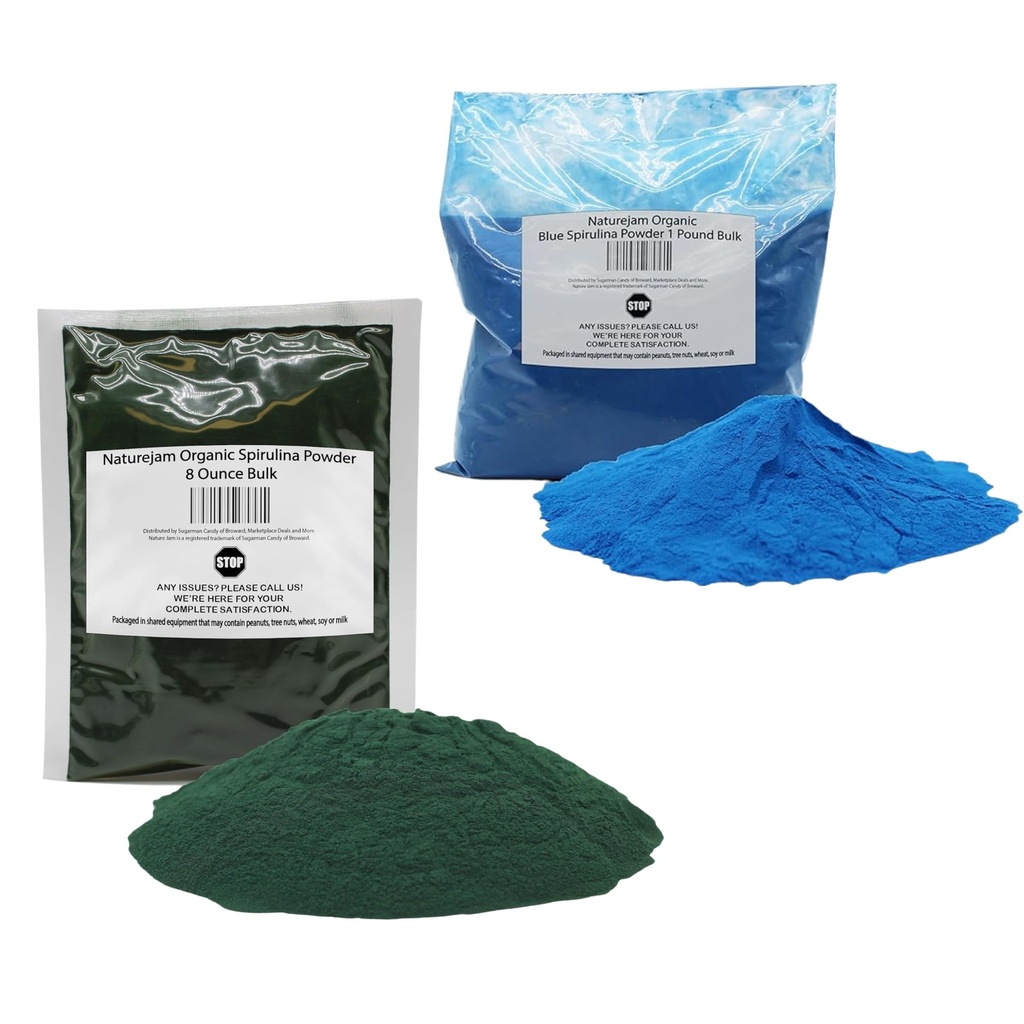 Naturejam Organic Blue Spirulina Powder 1 Pound Organic Spirulina Powder 8 Ounce