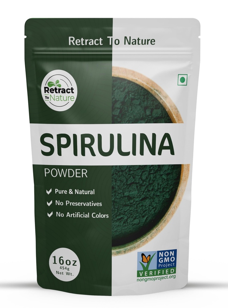 Spirulina Powder-16 oz, 100% Natural, Non-GMO Verified, Raw Spirulina (Arthrospira Platensis)