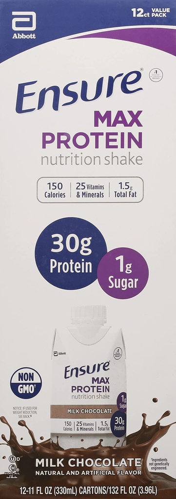 Ensure, Max Protein Ready to Drink Shake Chocolate, 132 Fl Oz