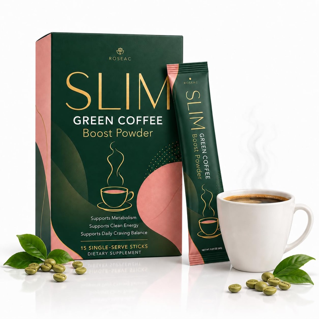 Slim Green Coffee Boost Powder, Flavorless Coffee Stick Packs for Hot or Iced, Easy Mix Powder, 15 Single-Serve Sticks (1 Bag(15 Sachets))