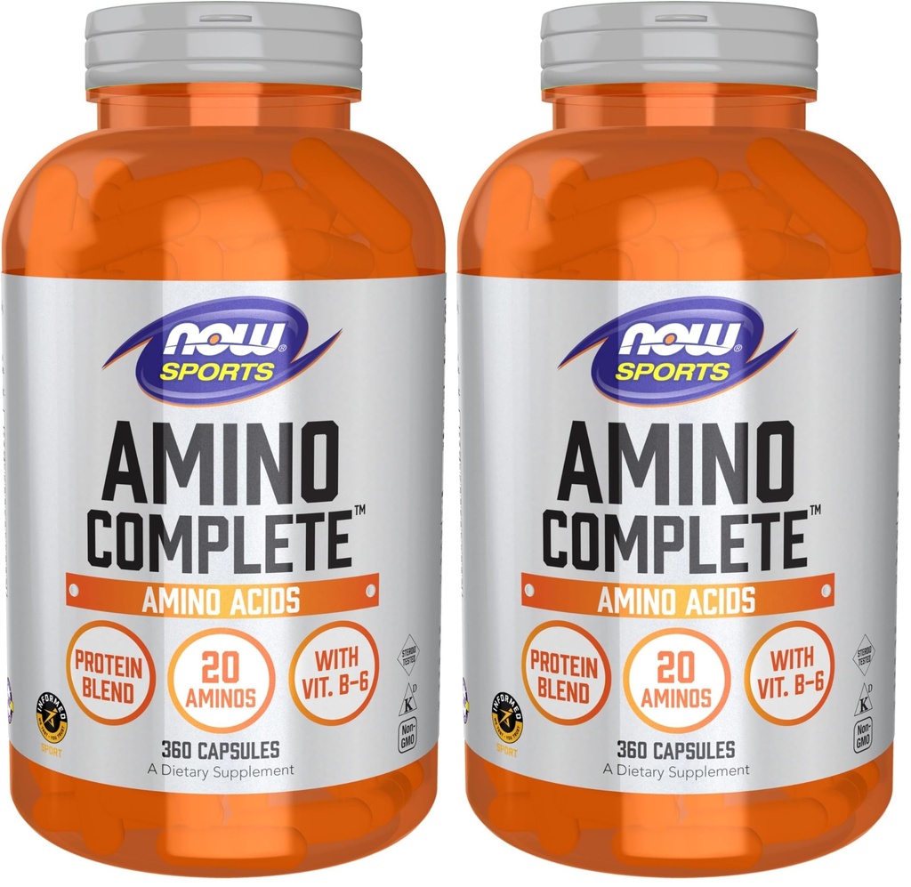 NOW Foods Sports, Amino Complete, 360 Veg Capsules, (Pack of 2)