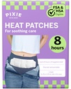 Pixie Large Period Cramps Menstrual Pain Relief Heat Patches for Feminine Care - Lower Abdominal & Back Ache Therapy - Up to 8 Hours - 3 Count Discreet Disposable Heat Pads