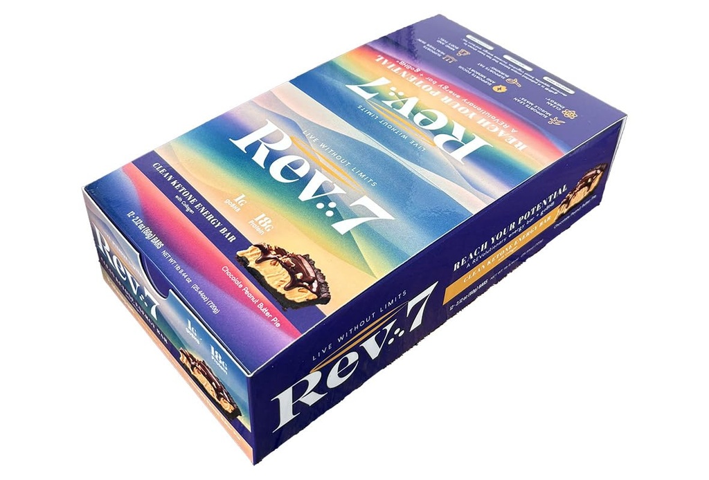 REV7 Ketone Energy Bars Pack of 12 - Chocolate Peanut Butter Pie