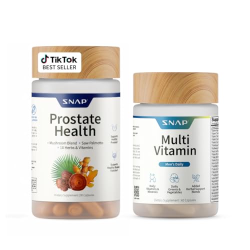 Snap Supplements Prostate Support Supplement Bundle with Men's Multivitamins, 90 Capsules & 60 Capsules
