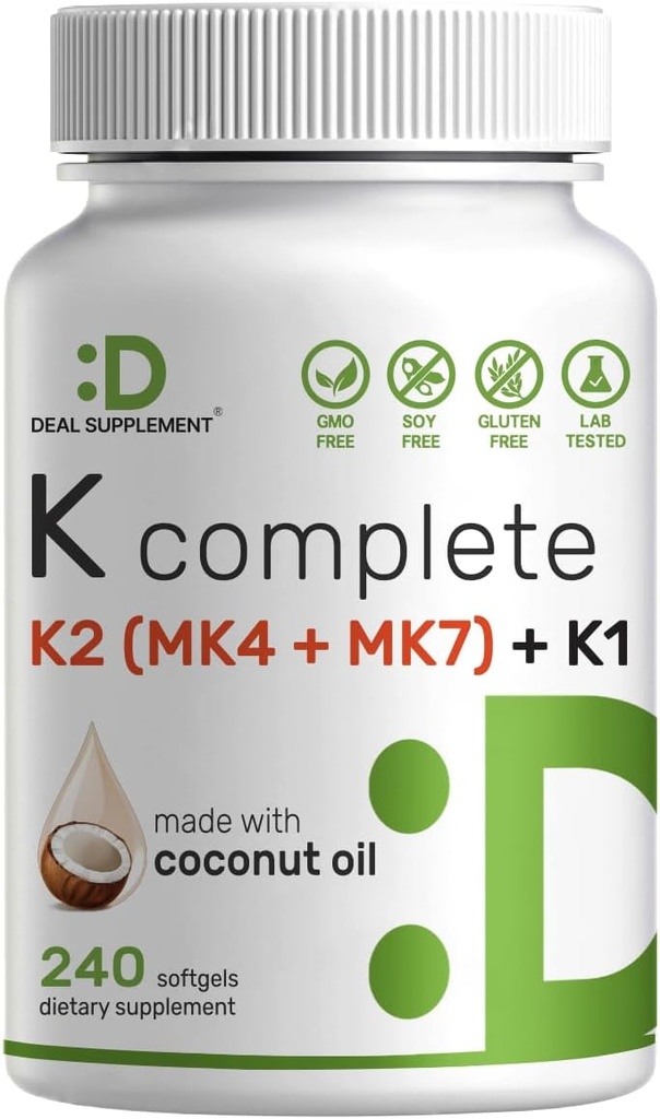 DEAL ΣΥΜΠΛΗΡΩΜΑ Vitamin K Complete - 240 Coconut Oil Softgels 