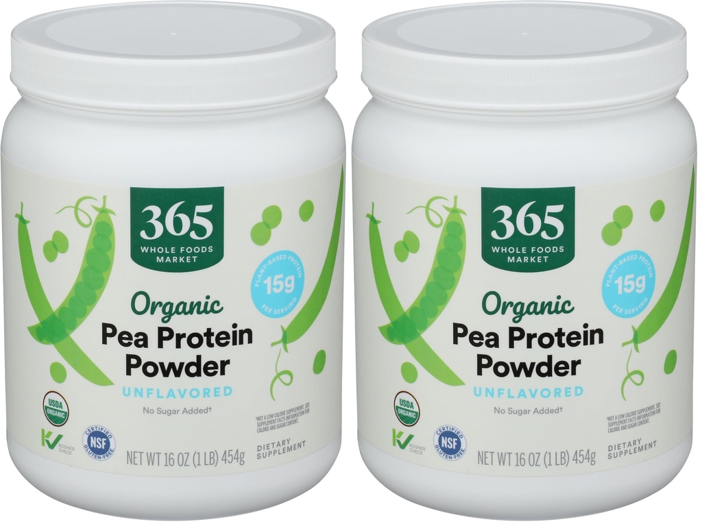 365 by Whole Foods Market, Organic Pea Protein, 16 Ounce (Pack of 2)