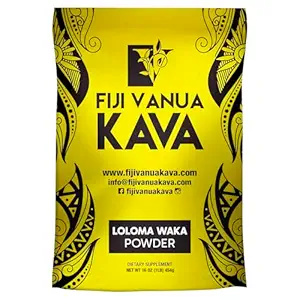 Fiji Vanua Kava Premium Loloma Waka Kava Root Powder, Made From Noble Root Powder With Sun-dried Lateral Roots, Medium Grind for Easy Prep, Kava for Smooth & Delicious Taste, 1 lb