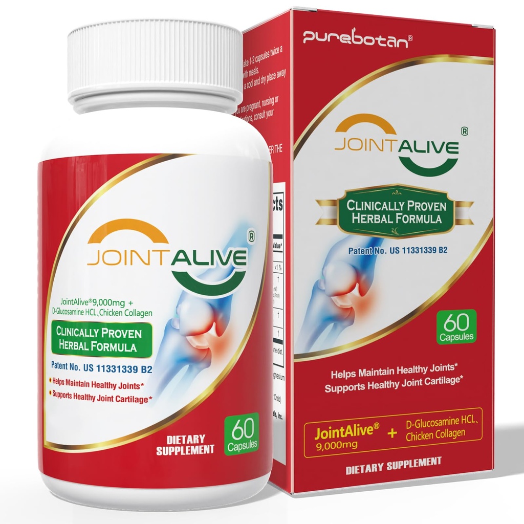 JointAlive Glucosamine Chondroitin Capsules – Joint Support Supplement for Men & Women – Healthy Cartilage, Knee Mobility & Inflammation Relief – 60 Capsules