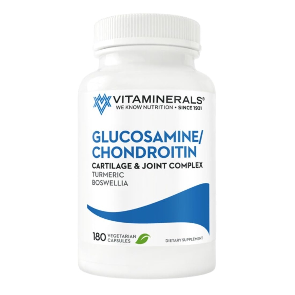 Vitaminerals® 128 Glucosamine Joint Support Glucosamine-Chondroitin Complex | Veggie Caps (180 Count)