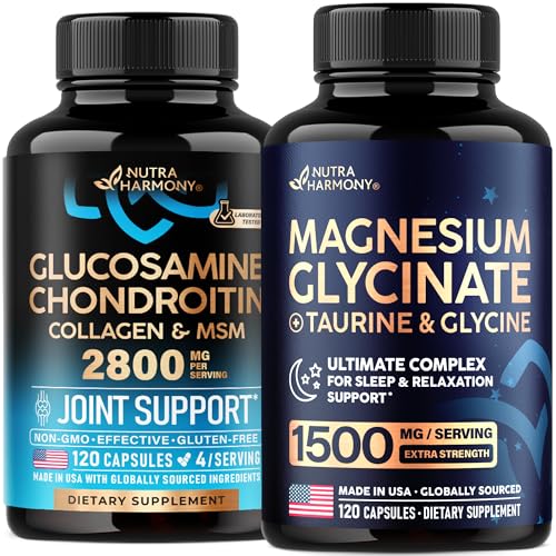 NUTRAHARMONY Glucosamine Chondroitin & Magnesium Glycinate with Glycine Capsules