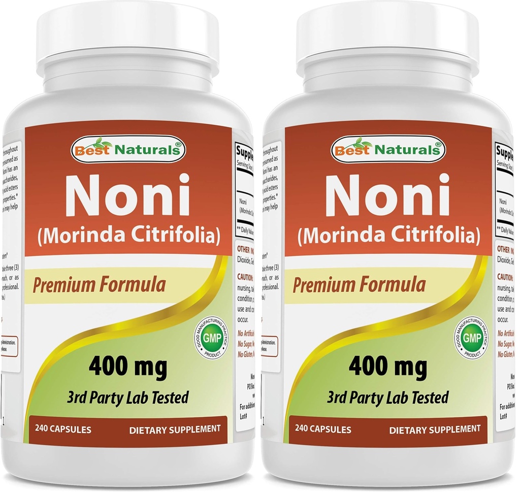 Best Naturals Noni 400 mg 240 Capsules (Pack of 2)