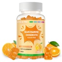 DANEW Pro Glucosamine Chondroitin Gummies with MSM & Elderberry Extra Strength - Joint Support, Antioxidant Immune Support Supplement for Adults, Men & Women.90 Orange Gummies