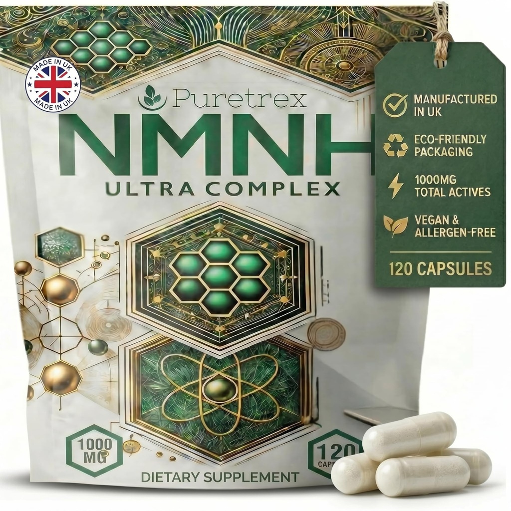 NMNH Ultra Complex 1000mg, NMNH Supplement with Trans-Resveratrol, Quercetin, CoQ10, ALA, TMG, Pterostilbene, Fisetin & BioPerine, 120 Vegan Capsules, Made in UK