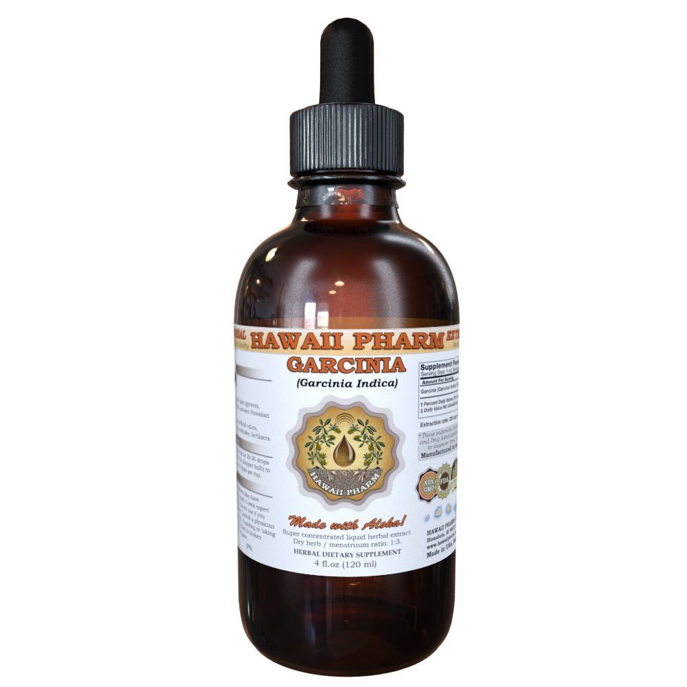 Hawaii Pharm Garcinia Liquid Extract, Professional Grade, Small Batch Garcinia Indica Dried Fruit Tincture 4 oz
