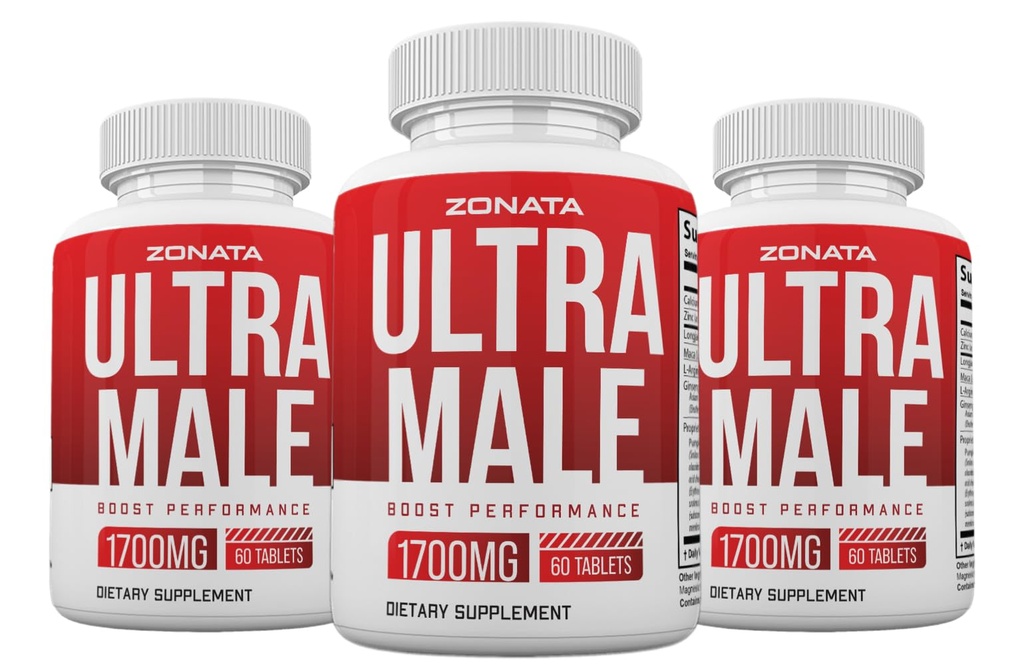 Zonata (3Pack) Ultra Male Pills, Power Ultra Male Supplement Advanced Formula, 180 Count