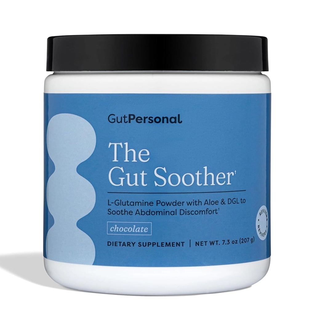 GutPersonal The Gut Soother L-Glutamine Powder Supplement: Restore Gut Lining, Soothe Digestive Discomfort While Promoting Overall Gut Health, 30 Servings (Chocolate)