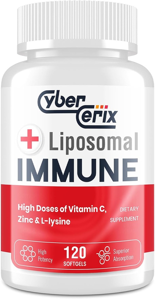 Advanced Liposomal Immune Supplement, Complex with L-Lysine 1.500mg, Vitamins, Minerals & Herbal Extracts, Complete Daily Wellness Blend for Men & Women - 120 Κάψουλες