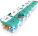 Odaro Extra Large Weekly Pill Organizer 2 φορές την ημέρα, κουτί χάπια 7 ημέρες Am Pm για να κρατήσει την καθημερινή ιατρική βιταμίνη και συμπληρώματα - Cyan