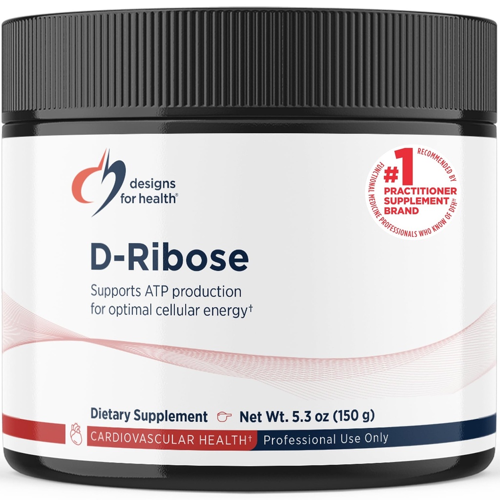 Designs for Health D-Ribose Powder - 5000mg Pure D-Ribose Supplement - May Support Athletes, Workouts, Energy + Muscles - Non-GMO Drink Mix Powder, No Added Sugar (30 Servings / 150g)