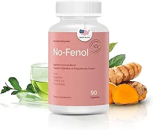 Houston Enzymes No-Fenol - Digestive Enzyme Supplement for Polyphenolic Dibestion and Fruits & Fruit Fibers - Digestive Enzymes for Women and Men (90 Κάψουλες)