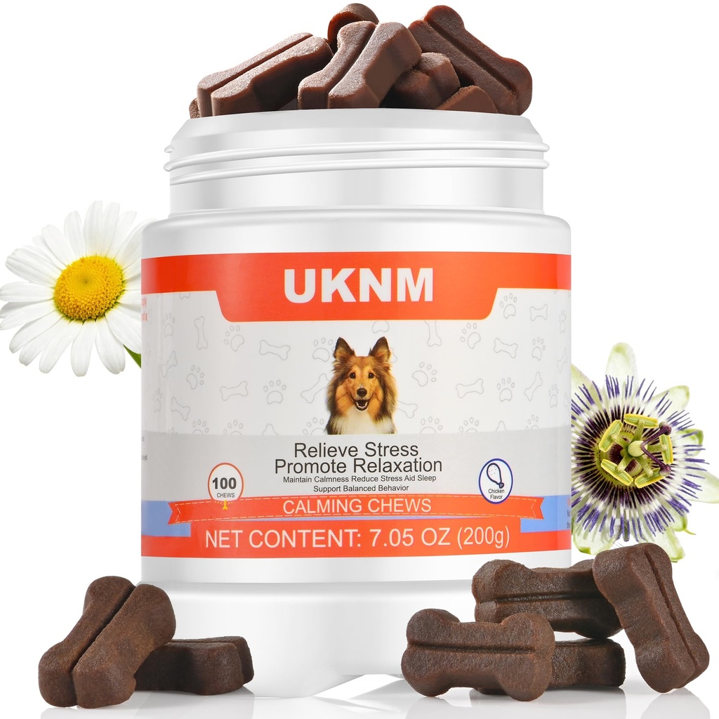 Dog Calming Chews 100 Count Large Particle,Anxiety Relief Treats for Dogs,Sleeping Aid Supplement,Aid with Separation, Barking, Stress Relief, Thunderstorms 100% Natural Ingredients,Chicken Flavor