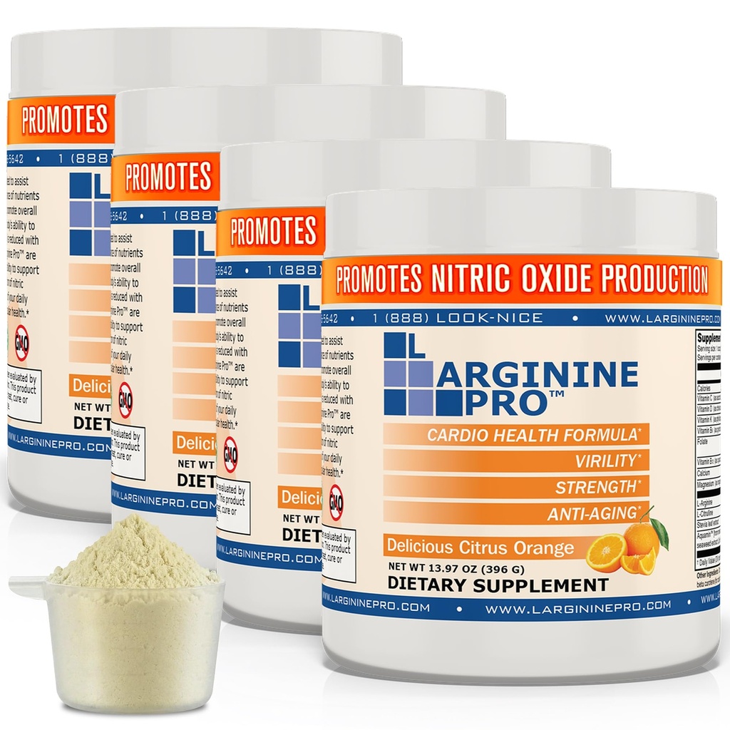 | 5,500mg L-Arginine Plus L-Citrulline 1,100mg | Powder Drink Mix | Nitric Oxide Booster | Supports Pre Workout Energy, Blood Flow & Circulation for Men & Women