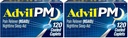 Advil PM Pain Reliever and Nighttime Sleep Aid, Pain Medicine with Ibuprofen for Pain Relief and Diphenhydramine Citrate for A Sleep Aid - 120 Coated Caplets (Pack of 2)