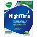 AXIV Nighttime Cold & Flu Relief Softgels, Multi-Symptom Nighttime Relief for Headache, Fever, Sore Throat, Minor Aches and Pains, Sneezing, Runny Nose, and Cough 24 Count
